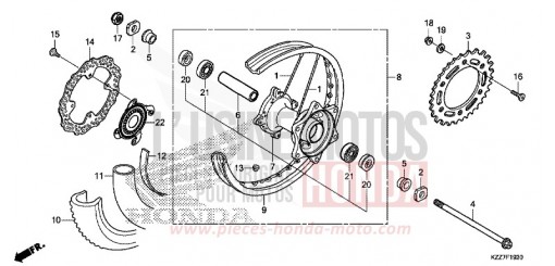 ROUE ARRIERE CRF250RLAK de 2019